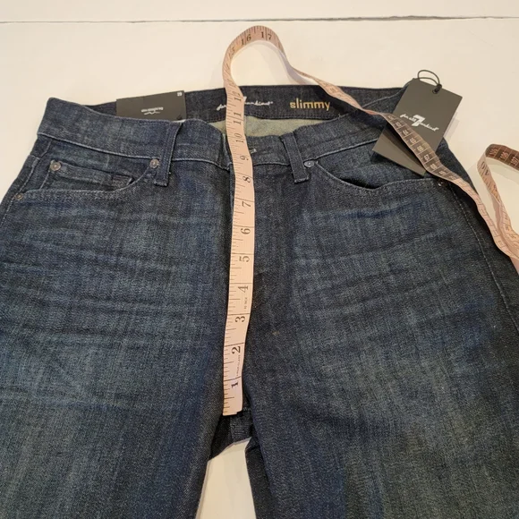 7 For All Mankind Slimmy Men's Jeans Size 29 Dark Wash NWT! Slim StraightLEG